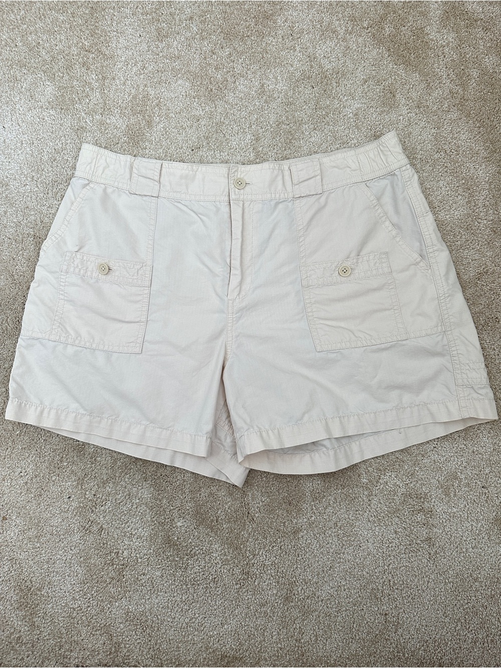 GAP Size 14 Cargo Utility Shorts Off White Cotton Blend